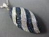 ESTATE 2.23CT DIAMOND & AAA SAPPHIRE 18KT WHITE GOLD MARQUISE SHAPE WAVE PENDANT