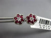 ESTATE .77CT DIAMOND & AAA RUBY 18KT WHITE GOLD 3D FLOWER FILIGREE STUD EARRINGS