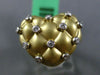 ESTATE LARGE .24CT DIAMOND 18KT WHITE & YELLOW GOLD 3D ETOILE HEART LOVE RING