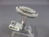 ESTATE LARGE 1.0CT ROUND DIAMOND 14KT WHITE GOLD 3D CLUSTER HALO OVAL FUN RING