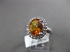 ESTATE LARGE 2.48CT DIAMOND & AAA EXTRA FACET CITRINE 14KT WHITE GOLD HALO RING