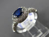 ESTATE 1.03CT ROUND DIAMOND & AAA OVAL SAPPHIRE 18KT WHITE GOLD ENGAGEMENT RING