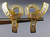 ESTATE EXTRA LARGE 5.10CT BAGUETTE DIAMOND 18KT YELLOW GOLD 3D CLIP ON EARRINGS