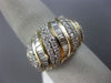 LARGE 2.0CT ROUND & BAGUETTE DIAMOND 14KT YELLOW GOLD 3D WAVE ANNIVERSARY RING