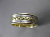 ESTATE 14KT WHITE & YELLOW GOLD HANDCRAFTED ROPE WEDDING BAND RING 7mm #23205