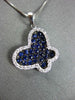 ESTATE .63CTW DIAMOND & AAA SAPPHIRE 18KT WHITE GOLD FLOATING BUTTERFLY PENDANT