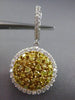 ESTATE LARGE 3.03CT INTENSE FANCY YELLOW DIAMOND 18K GOLD ROUND HANGING EARRINGS