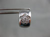 ESTATE .40CT DIAMOND 14KT WHITE GOLD 3D FLOWER HUGGIE FRIENDSHIP EARRINGS #3827