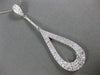 ESTATE LARGE 1.60CT DIAMOND 18K WHITE GOLD 3D CLASSIC TEAR DROP FLOATING PENDANT