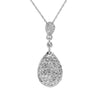 ESTATE .35CT DIAMOND 14KT WHITE GOLD 3D CLASSIC TEAR DROP FLOATING PENDANT