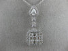 ESTATE LARGE 1.09CT DIAMOND 18K WHITE GOLD MULTI SHAPE CLUSTER SQUARE NECKLACE