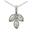 ESTATE .56CT ROUND & MARQUISE DIAMOND 18K WHITE GOLD MULTI LEAF FLOATING PENDANT