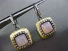 ESTATE .60CT DIAMOND PINK QUARTZ 14K BLACK YELLOW GOLD FILIGREE HANGING EARRINGS