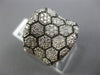 ESTATE LARGE 1.40CT DIAMOND 14KT WHITE & BLACK GOLD 3D HEXAGON SPIDER LOVE RING