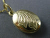 ESTATE 14KT YELLOW GOLD 3D OVAL HAND ETCHED LOCKET FLOATING PENDANT #25178