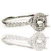 ESTATE .35CT DIAMOND 18KT WHITE GOLD 3D FILIGREE HALO SEMI MOUNT ENGAGEMENT RING