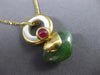 ESTATE LARGE AAA MULTI GEM 18KT YELLOW GOLD 3D DOUBLE TEAR DROP FLOATING PENDANT
