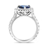 3.11CT DIAMOND & AAA SAPPHIRE 18KT WHITE GOLD HEART SHAPE ENGAGEMENT RING