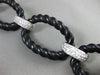 ESTATE 2.75CT DIAMOND 18KT WHITE GOLD BLACK WOOD OVAL HANDCRAFTED LINK BRACELET