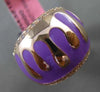 ESTATE WIDE .25CT DIAMOND 14K ROSE GOLD 3D PURPLE ENAMEL MELTING FUN RING 16.5mm