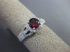 ESTATE 1.12CT DIAMOND & AAA ROUND RHODOLITE 14KT WHITE GOLD 3D ENGAGEMENT RING