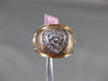 ANTIQUE WIDE .20CT DIAMOND 14KT WHITE & ROSE GOLD HEART ITALIAN ETOILE FUN RING