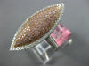 ESTATE LARGE 1.0CT WHITE & PINK DIAMOND 18K WHITE & ROSE GOLD MARQUISE HALO RING