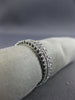 ESTATE WIDE 1.0CT DIAMOND 14K WHITE GOLD 3 ROW ETERNITY WEDDING ANNIVERSARY RING