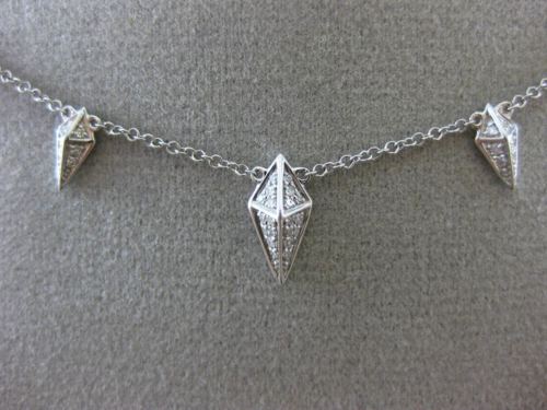 ESTATE .30CT DIAMOND 14KT WHITE GOLD GRADUATING PYRAMID BY THE YARD FUN NECKLACE