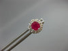 ESTATE 1.30CT DIAMOND & AAA RUBY 14KT WHITE GOLD 3D FLOWER CLASSIC STUD EARRINGS