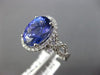 ESTATE LARGE 6.20CT DIAMOND & AAA TANZANITE 14KT WHITE GOLD HALO ENGAGEMENT RING