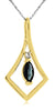 .47CT DIAMOND & AAA SAPPHIRE 14KT YELLOW GOLD 3D ROUND & MARQUISE SQUARE PENDANT