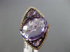 ESTATE LARGE 10.83CT DIAMOND & AAA PINK AMETHYST 14KT WHITE GOLD 3D FLOWER RING