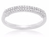 ESTATE .36CT DIAMOND 14K WHITE GOLD 2 ROW SEMI ETERNITY WEDDING ANNIVERSARY RING