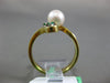 ESTATE .05CT AAA EMERALD & SOUTH SEA PEARL 14KT YELLOW GOLD 3D ANNIVERSARY RING