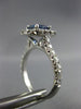 ESTATE LARGE 2.17CT DIAMOND & AAA SAPPHIRE 18KT WHITE GOLD HALO ENGAGEMENT RING