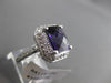 ESTATE LARGE 4.82CTW DIAMOND & AAA AMETHYST 14KT WHITE GOLD FILIGREE HALO RING