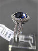 ESTATE 3.86CT DIAMOND & AAA SAPPHIRE 18K WHITE GOLD 3D OVAL HALO ENGAGEMENT RING