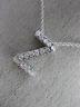 .24CT ROUND DIAMOND 14KT WHITE GOLD 3D CLASSIC INITIAL FLOATING PENDANT #18474