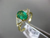 ESTATE 1.42CT DIAMOND & AAA EMERALD 14KT YELLOW GOLD 3D FLOWER ENGAGEMENT RING