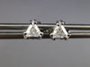 ESTATE .27CT DIAMOND 14KT WHITE GOLD 3D CLASSIC TRILLION STUD EARRINGS #25339