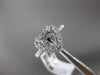 ESTATE .51CT DIAMOND 18K WHITE GOLD 3D HEART SHAPE SEMI MOUNT ENGAGEMENT RING