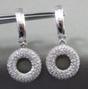 ESTATE .92CT DIAMOND 14K WHITE GOLD 3D CIRCLE OF LIFE MULTI ROW HANGING EARRINGS