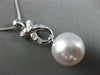 ESTATE LARGE .13CT DIAMOND & SOUTH SEA PEARL 18K WHITE GOLD 3D LOVE KNOT PENDANT