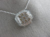 ESTATE .50CT WHITE & FANCY YELLOW DIAMOND 14K WHITE GOLD FILIGREE PENDANT #20803