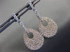 ESTATE LARGE 1.74CT DIAMOND 18KT ROSE GOLD MICRO PAVE TEAR DROP HANGING EARRINGS