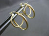 ESTATE 14KT YELLOW GOLD 3D CLASSIC ELONGATED CIRCULAR RING SHINY HOOP EARRINGS