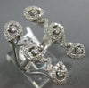 ESTATE LARGE .92CT DIAMOND 18KT WHITE GOLD 3D MULTI PEAR SHAPED ZIG ZAG FUN RING
