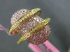 ESTATE LARGE 2.27CT PINK & FANCY YELLOW DIAMOND 18KT TRI COLOR GOLD OVAL RING