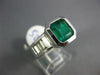 2.90CT DIAMOND & AAA EMERALD 14KT WHITE GOLD 3D SQUARE OCTAGON ENGAGEMENT RING